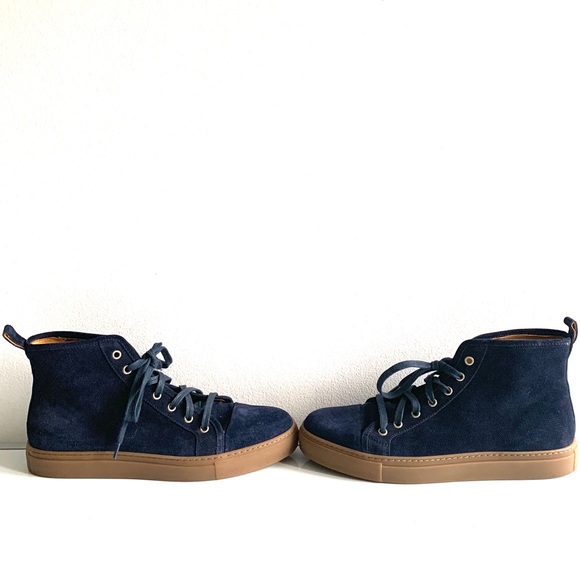NWOT, Blue Suede, Gum Sole, Cap Toe, High Tops - Picture 3 of 8